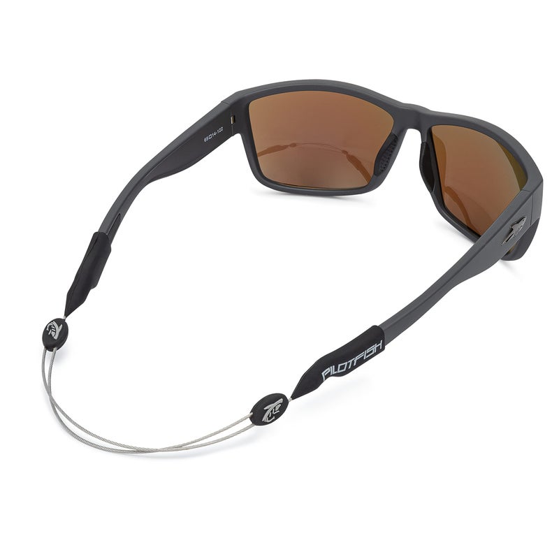 Pilotfish No Tail Adjustable Eyewear Retainer Cable Strap: Sunglasses, Eyeglasses, Glasses (14 Inch, Gunmetal Gray) - Image 1